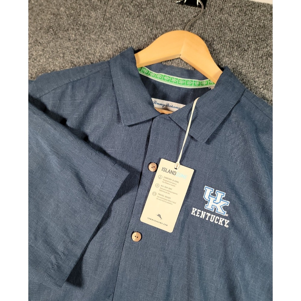 Tommy Bahama University of Kentucky Wildcats Polo Mens Large Silk Football NWT